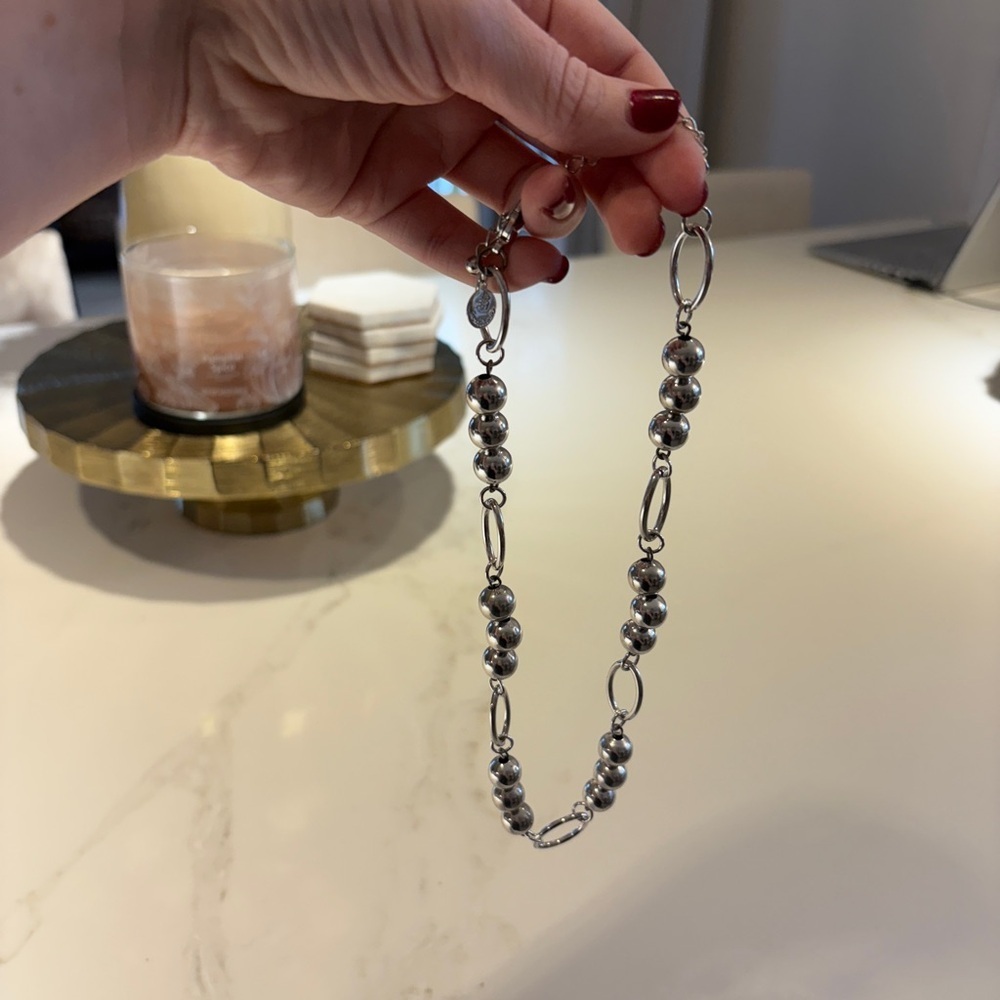 Sarah Coventry Silver Beaded Loop Necklace